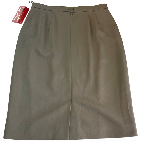 NWT VTG Escada Brown Tan Wool Skirt Womens Size 38 - Picture 1 of 7